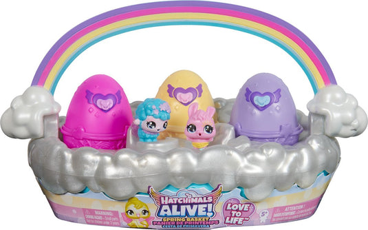 Hatchimals alive - voorjaarsmandje met 6 minifiguren - 3 eieren die zelf uitkomen - paasspeelgoed