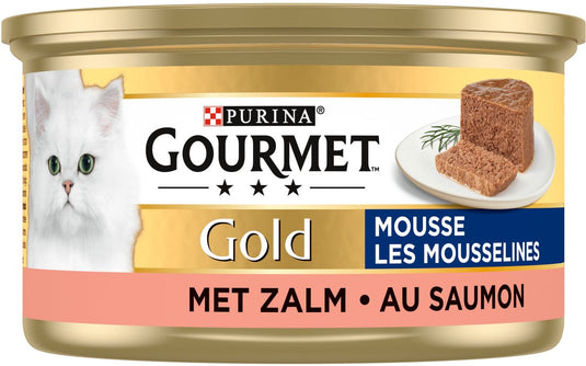 Gourmet gold mousse - kattenvoer natvoer - zalm - 24 x 85 g