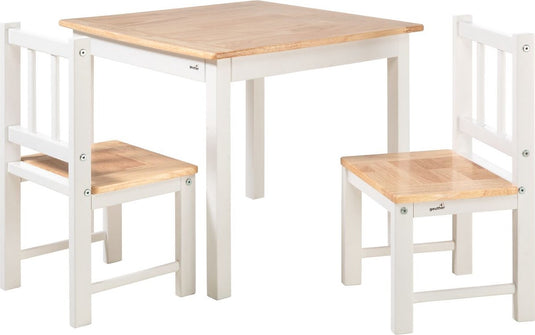 Geuther kinderstoeljes voor peuter met kindertafel - kinderzitgroep - 3-delige kinderzitgroep van hout - schildertafel voor kinderen - wit