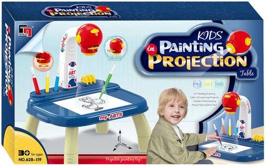 Teken projectietafel blauw