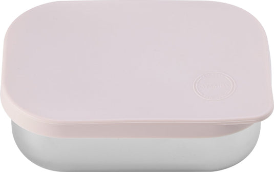 Aya ida aya ida - lunch box - opbergdoos - meenemen - brood - lunch - salade - rvs- siliconen deksel - 900ml - soft rose