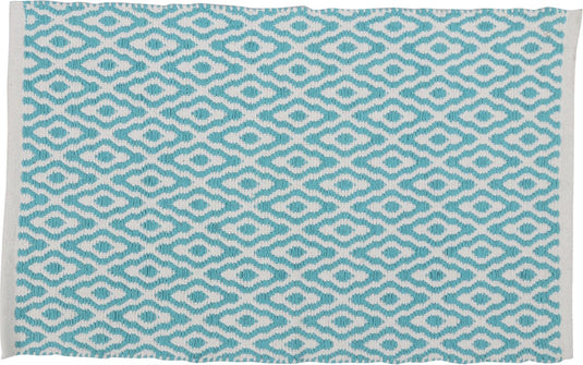 Differnz brighton badmat 100% katoen blauw wit 50 x 80 cm