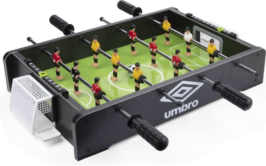 Umbro tafelvoetbal - tafelmodel - voetbaltafel met 12 spelers - incl. 2 mini voetballen - tafelvoetbalspel - zwart