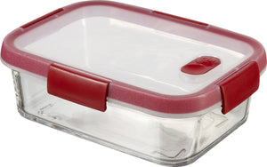 Curver smart cook glazen vershouddoos - rechthoekig - 0,9 liter - rood