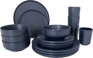 Bo-camp - industrial - servies - patom - 16 stuks - blauw