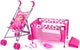 Woody poppenbed, buggy, pop met acc. 91857.