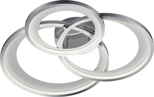 Trio granada - plafondlamp - chroom - incl. 1x smd 36w - dimbaar met schakelaar - plafondbevestiging