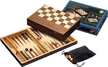 Philos schaak dam backgammon kassette veld 30 mm, koningshoogte 48 mm