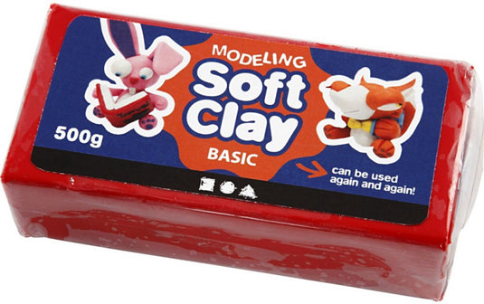 Creativ company cc soft clay 500 gr rood