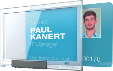 Durable badge pushbox mono