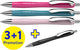 Schneider schrijfwaren schneider balpen - slider rave trend - penpunt xb - assorti doos 3 + 1 gratis - s-132564
