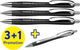 Schneider schrijfwaren schneider balpen - slider rave trend - penpunt xb - assorti doos 3 + 1 gratis - s-132584