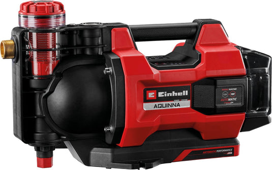 Einhell accu tuinpomp aquinna 18 30 f led automatic solo - power x-change - 18 v li-ion - 3000 l u - max. opvoerhoogte: 28 m - eco boost modus - overbelastings- en vorstbeveiliging - excl. accu en lader