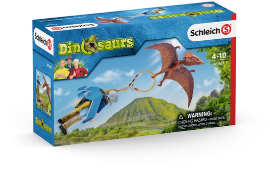 Schleich dinosaurs - jetpack achtervolging - speelfigurenset - kinderspeelgoed voor jongens en meisjes - 5 tot 12 jaar - 7 onderdelen
