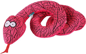 Coockoo reggie hondenspeeltje - lange slang knuffel met pieper - pluche oxford - 140cm - roze one size