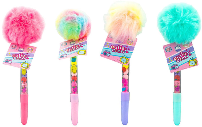 Load image into Gallery viewer, Canenco twisk cutie crew pen kristal fluffy - kleurrijke balpennen display 1 stuk
