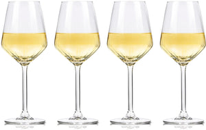 Alpina wijnglazen witte wijn - 4 stuks witte wijnglazen - wijnglas 38cl - wijnglazen set - glazenset voor diner - wijn glazen - helder glas