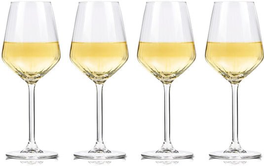 Alpina wijnglazen witte wijn - 4 stuks witte wijnglazen - wijnglas 38cl - wijnglazen set - glazenset voor diner - wijn glazen - helder glas