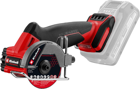 Einhell professional accu doorslijpmachine tp-co 18 76-c li bl solo - power x-change - 18 v li-ion - ø76 mm - max. snijdiepte: 16 mm - 20.000 t min - incl. 1x diamant doorslijpschijf, 3x dunne doorslijpschijf - excl. accu en lader