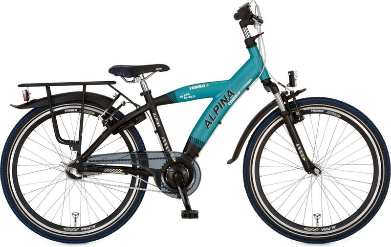 Load image into Gallery viewer, Alpina fietsen alpina yabber j24 jet black metallic matt - pacific blue m.

