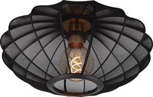 Lucide corina - plafonnière (plafondlamp) - ø 40 cm - 1xe27 - zwart - japandi