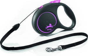 Flexi black design - rollijn hondenriem koord - s - 5 m - <12 kg