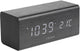Karlsson wekker block - zwart fineer, wit led - 16x7,2x7cm - scandinavisch - wekker voor slaapkamer - wekkers