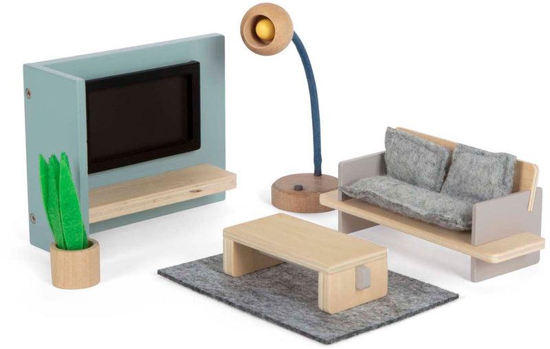 Load image into Gallery viewer, Small foot - houten poppenhuis meubeltjes woonkamer
