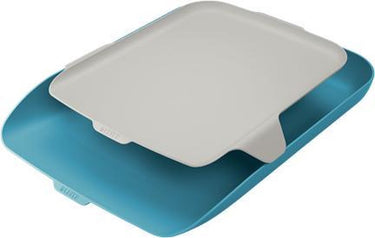 Leitz cosy brievenbak met organiser voor bureau - brievennbakjes voor a4- en c4-formaten - sereen blauw