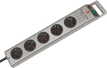 Brennenstuhl super-solid-line stekkerdoos 5-voudig zilver 2,5m h05vv-f 3g1,5 *fr*
