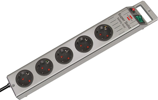 Brennenstuhl super-solid-line stekkerdoos 5-voudig zilver 2,5m h05vv-f 3g1,5 *fr*