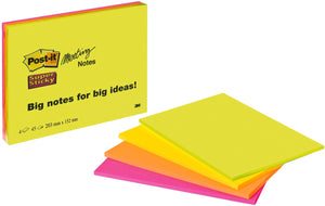 Post-it memoblok 3m 6445 super sticky 152x101mm assorti