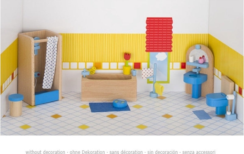 Load image into Gallery viewer, Goki poppenhuismeubeltjes: moderne badkamer 17-delig (incl. toebehoren, excl.

