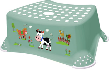 Keeeper funny farm opstapje - groen - voor toilettraining en tandenpoetsen