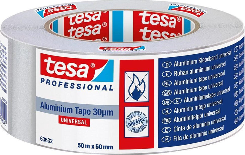 Afbeelding laden in galerijviewer, Tesa professional tesa tape aluminium 50565 premium dikte 0.03mm 50mm rol 50mtr

