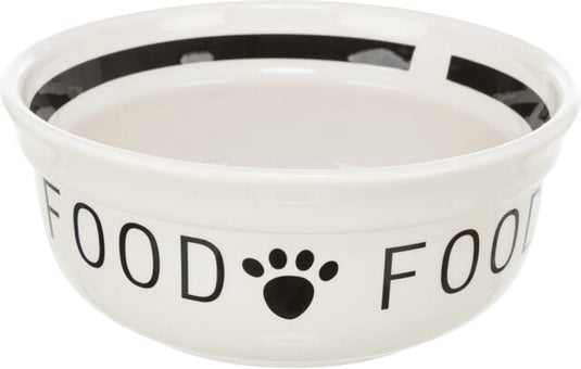 Trixie voerbak hond food keramiek wit zwart