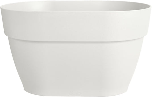 Elho vibia campana flower bridge 40 - plantenbak voor balkon railing - 100% gerecycled plastic - ø 39.0 x h 22.0 cm - zijdewit