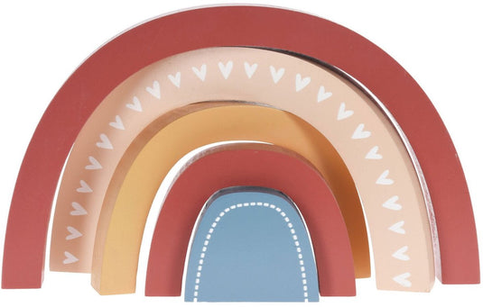 Merkloos sans marque houten bouwblokken regenboog speelgoed decoratie pastel kleuren.