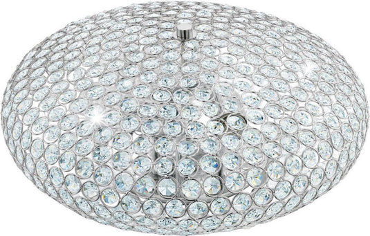 Eglo clemente - plafondlamp - 3 lichts - ø450mm. - chroom - helder
