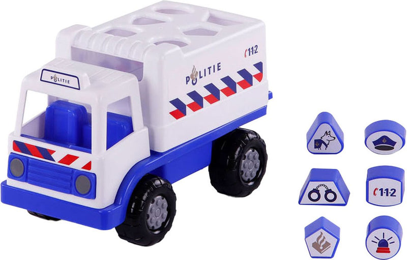 Load image into Gallery viewer, Cavallino politievrachtwagen vormenstoof met 6 blokken, 26cm
