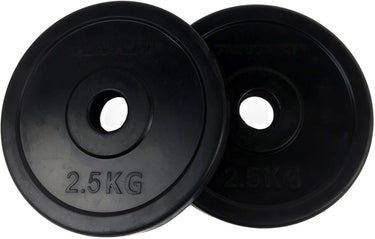 Tunturi halterschijven - halter gewichten - 2x 2,50 kg - 30mm - rubber - incl. gratis fitness app