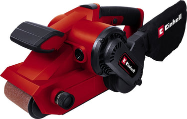 Einhell elektrische bandschuurmachine tc-bs 8038 - 800 w - 380 t min - schuuroppervlak: 142x76 mm - bandgrootte: 533x76 mm - incl. stofzak en 1x schuurband (k80)