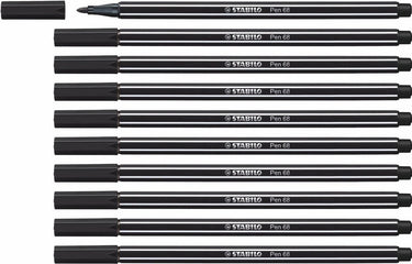 Stabilo pen 68 - premium viltstift - zwart - doos 10 stuks