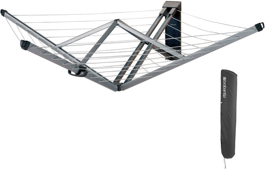 Brabantia wallfix wanddroogrek - met beschermhoes - 24 m - metallic grey