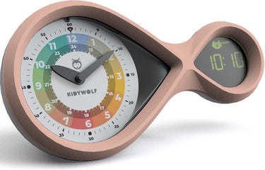 Kidywolf kidyalarm educatieve wekker nude – led scherm, 3 wijzerplaten, wekker snooze, nachtlamp, 6+