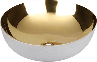 Differnz shine waskom 40x40x13.5cm keramiek goud wit