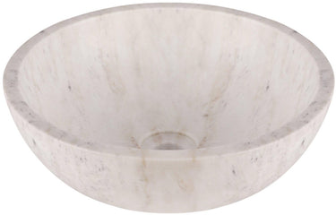 Differnz marmor waskom - 40x40x15cm - rond - marmer - glans wit
