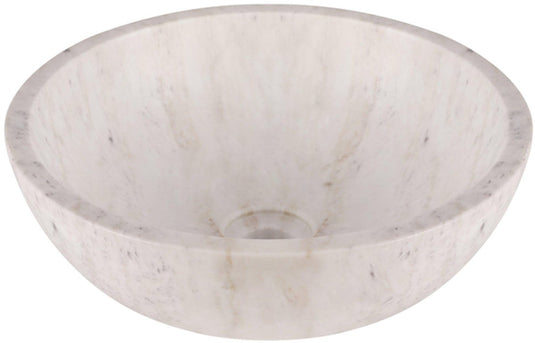 Differnz marmor waskom - 40x40x15cm - rond - marmer - glans wit