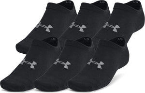 Under armour ua essential no show 6pk unisex sportsokken - zwart - grijs