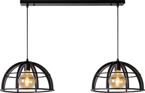 Lucide dikra - hanglamp - 2xe27 - zwart